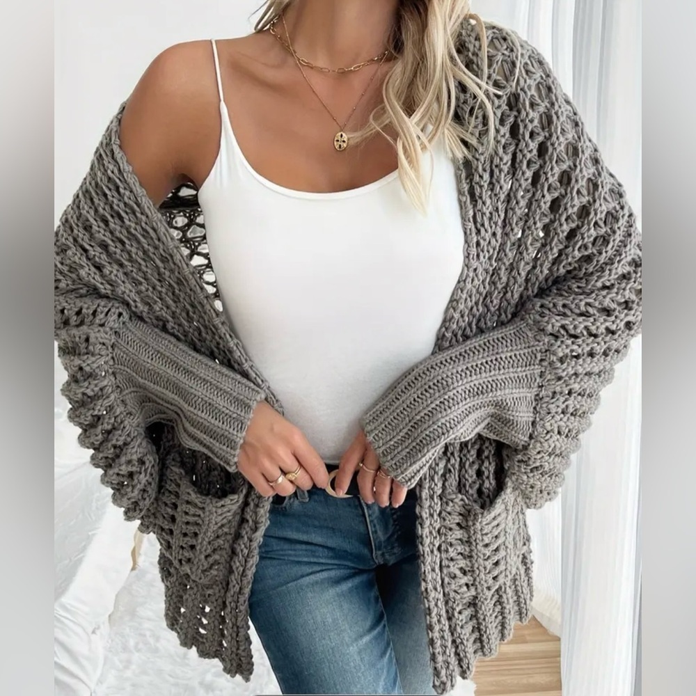 Cozy Gray Knit Sweater - Picture 3 of 6